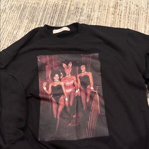 Missguided Black Graphic Crew Neck Sweater